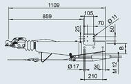 Тормоз наката 2,8 VB1/-C квадрат 120 мм c AK 351