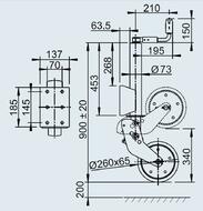 Опорное колесо в сборе Profi 800 кг H=900 мм арт. 1366155