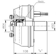 Барабан в сборе с цапфой F200 ЕТ0 112x5 M12x1,5 (лев)