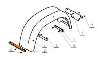 Передний кронштейн крепления левого крыла для лодочного прицепа МЗСА 1A-1E, 3G (уголок)