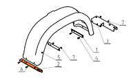 Передний кронштейн крепления правого крыла для лодочного прицепа МЗСА 1G (уголок)